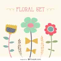 Gratis vector bloemen set ontwerp