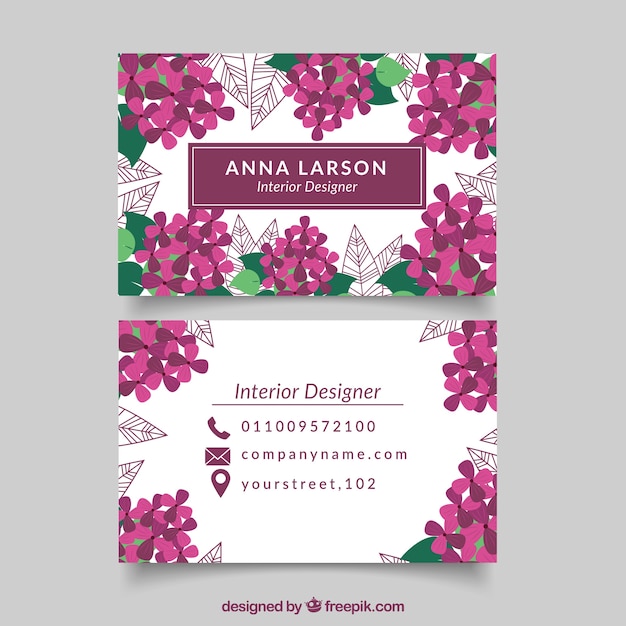 Bloemen vintage interieurontwerperkaart