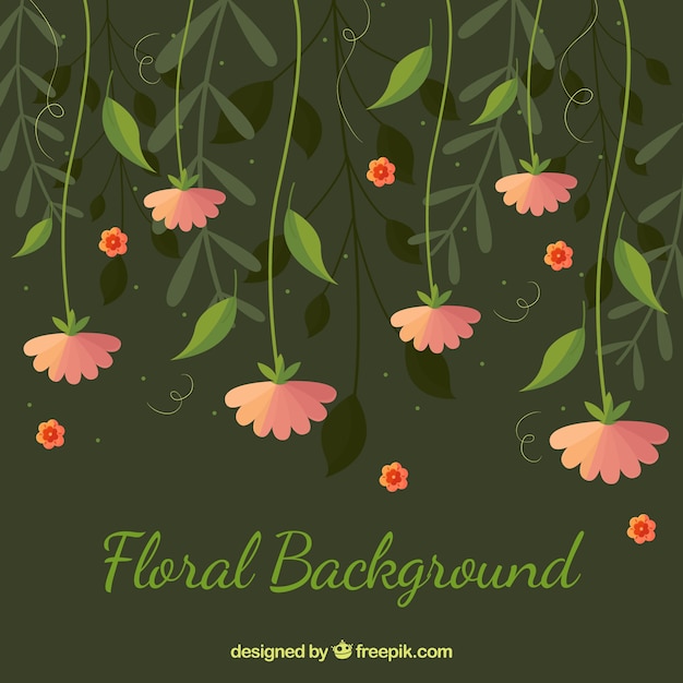 Gratis vector bloemenachtergrond met verschillende soorten