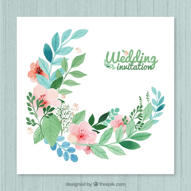 Gratis vector bloemenhuwelijksuitnodiging