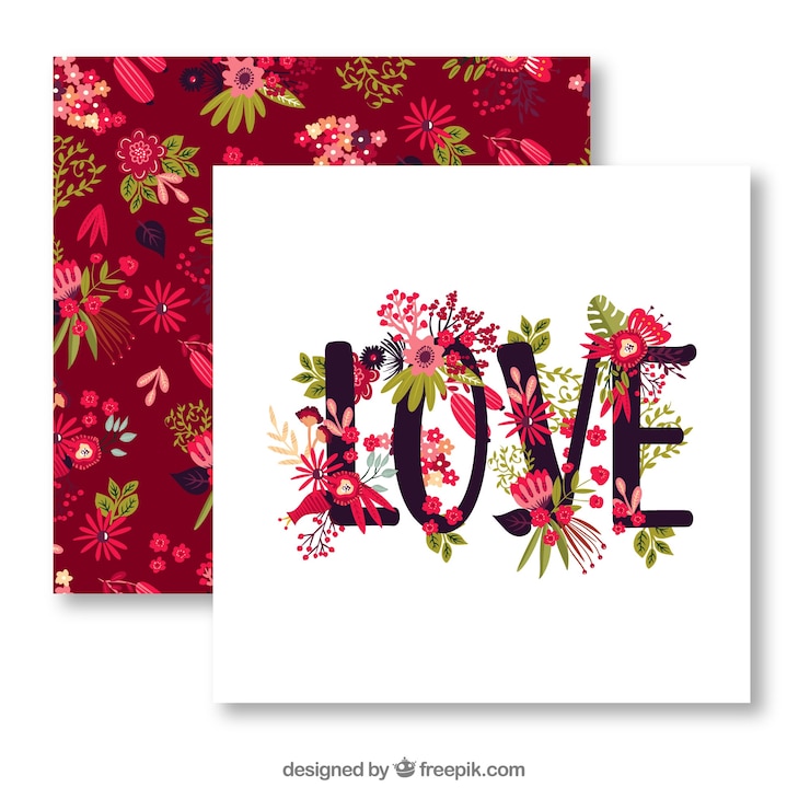 Gratis Vector bloemenliefdekaart