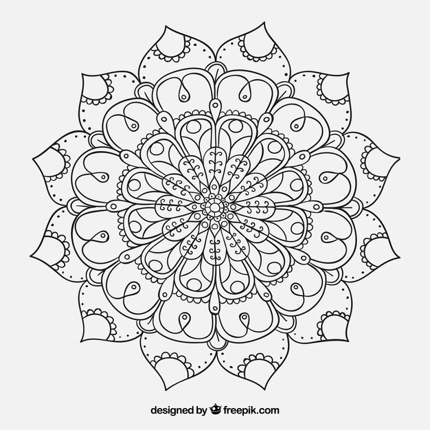 Bloemenmandala tekening