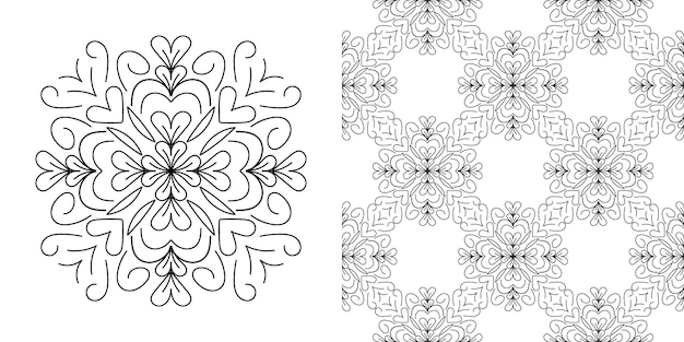 Bloemenmandala vintage decoratieve elementen oosters patroonnaadloos patroon