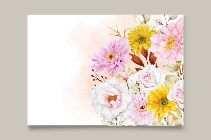 Gratis Vector bloemenornament uitnodigingskaart illustratie