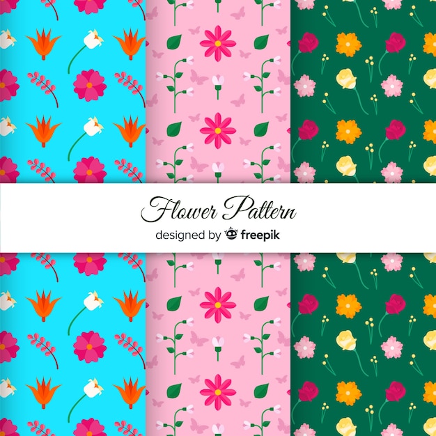 Gratis vector bloemenpatroon collectie