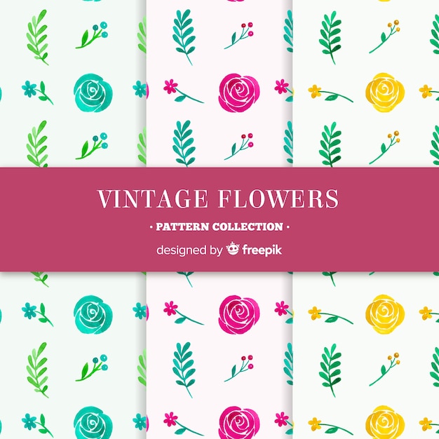 Gratis vector bloemenpatroon collectie