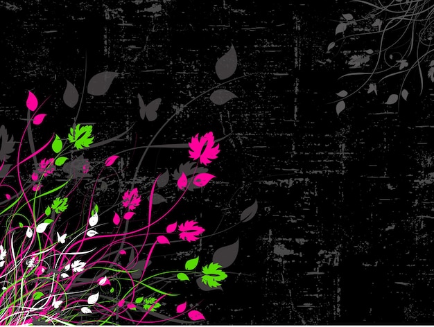 Gratis vector bloemmotief op grunge achtergrond