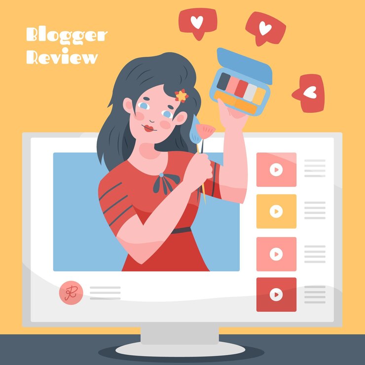 Gratis Vector blogger-beoordelingsconcept