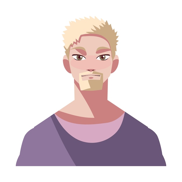 Gratis vector blonde man avatar pictogram geïsoleerd