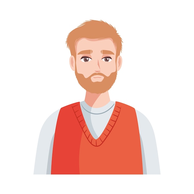 Gratis vector blonde man met baard.