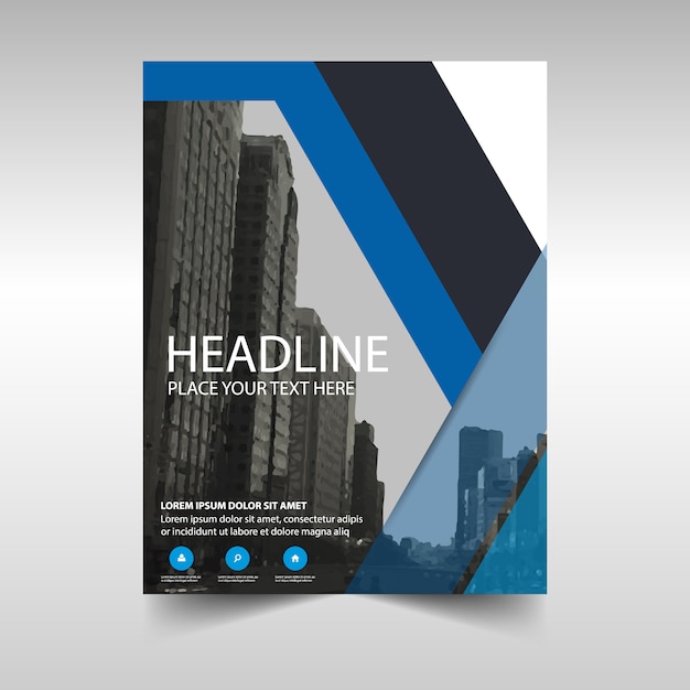 Blue creatieve jaarverslag cover van het boek template