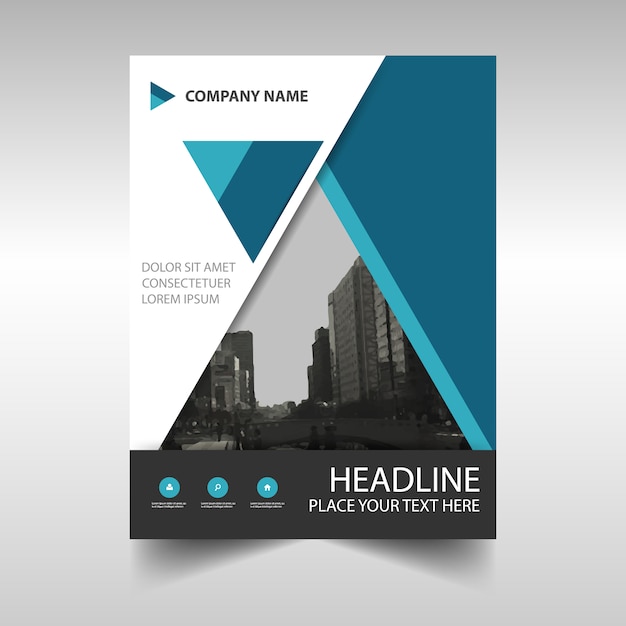 Blue creatieve jaarverslag cover van het boek template