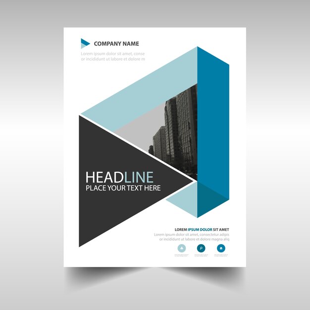 Blue creatieve jaarverslag cover van het boek template