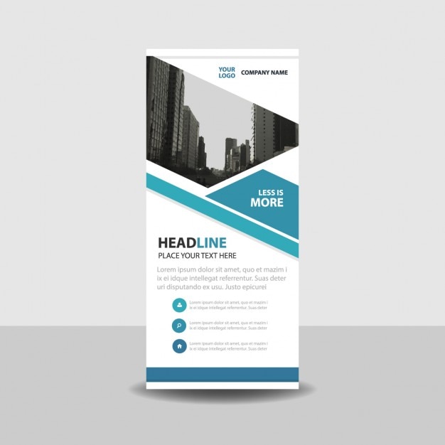 Gratis vector blue creatieve roll up banner template