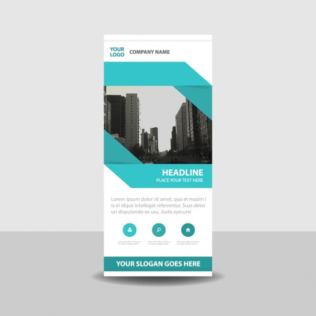 Blue creatieve roll up banner template