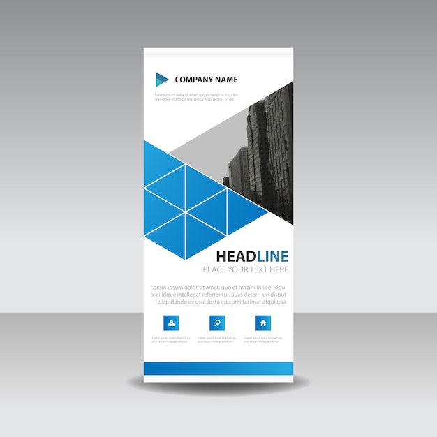 Blue creatieve roll up banner template