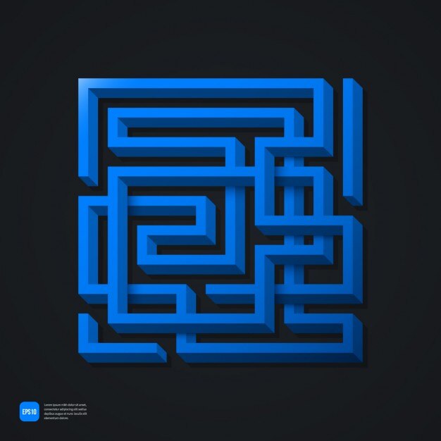 Gratis Vector blue labyrinth achtergrond