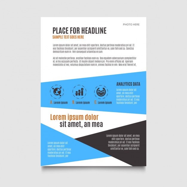 Gratis vector blue minimale brochure template