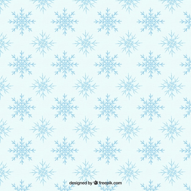 Blue patroon van sneeuwvlokken met verschillende ontwerpen