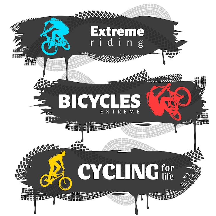 Gratis Vector bmx horizontale banners instellen