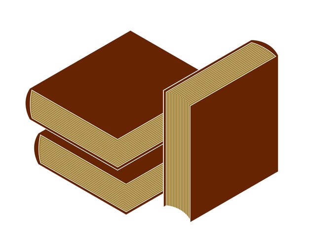 Boeken 3d isometrische vectorillustratie geïsoleerd op wit, kan worden gebruikt als een pictogram of logo.