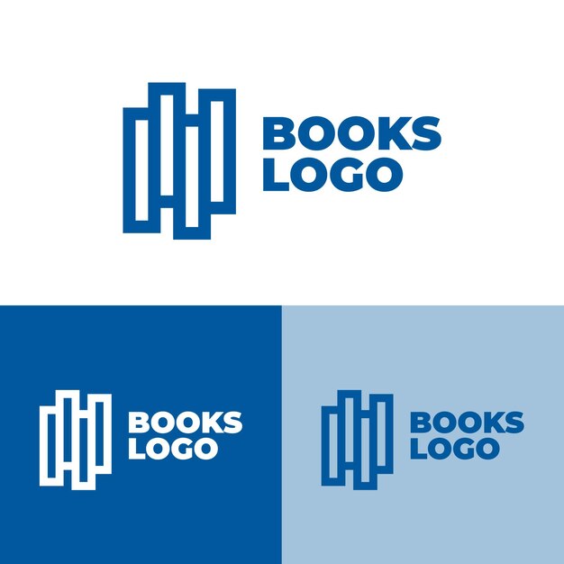 Boeken logo set in verschillende kleuren