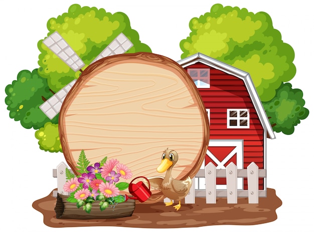 Gratis vector boerderij met boerderijdieren