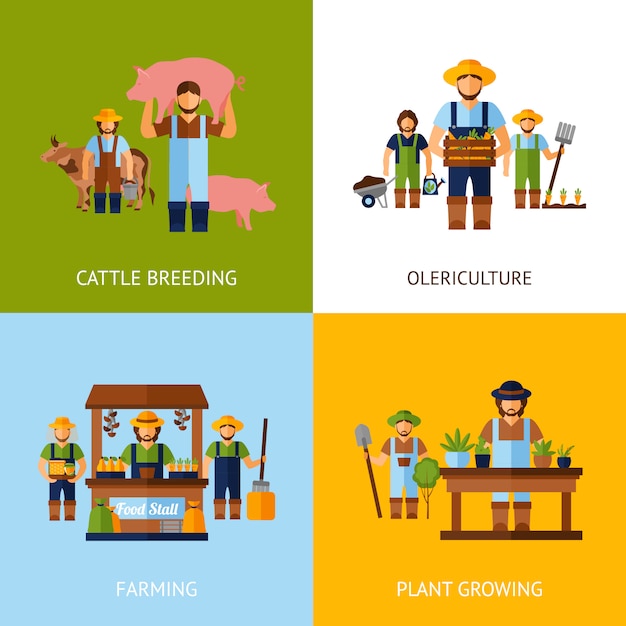 Gratis vector boeren concept