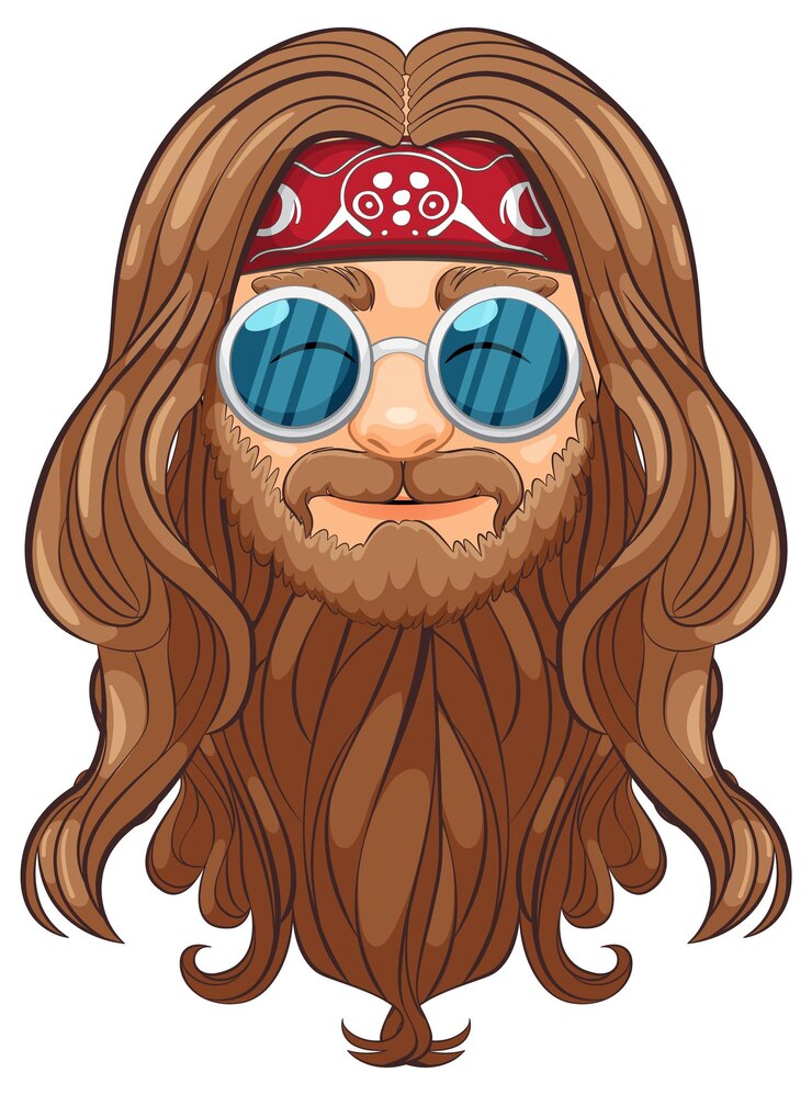 Gratis Vector boheemse man met zonnebril illustratie
