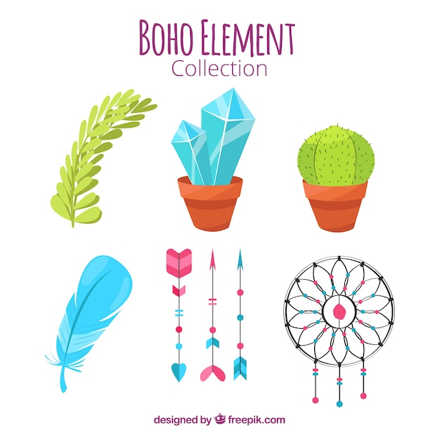 Gratis vector boho ornamenten instellen