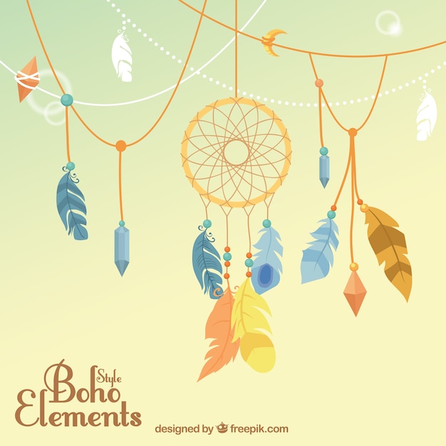 Boho ornamenten met dreamcatcher