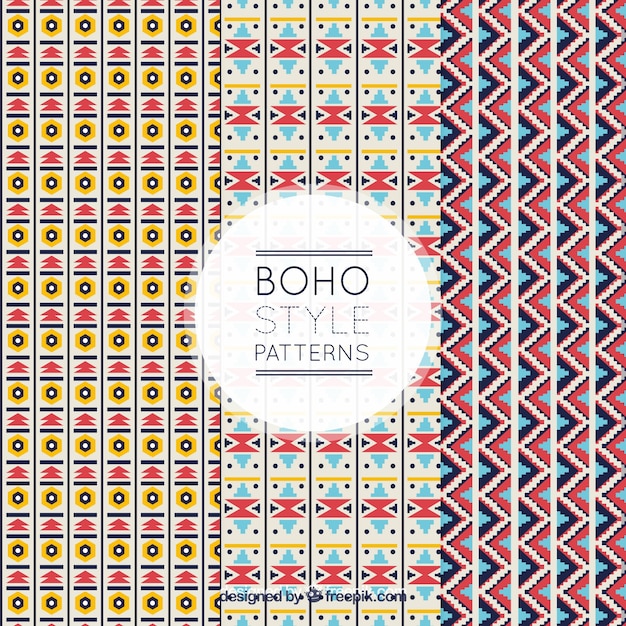 Boho patronen met platte geometrische vormen