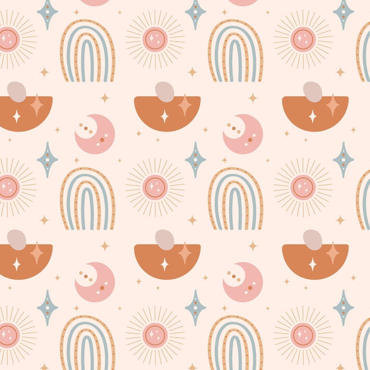Gratis Vector boho patroon ontwerp