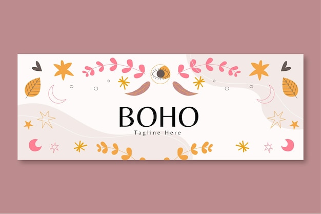 Gratis vector boho-sjabloon voor sociale media