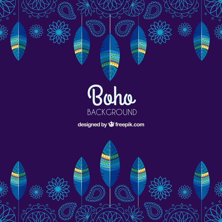 Gratis Vector bohostijl achtergrond met platte ontwerp