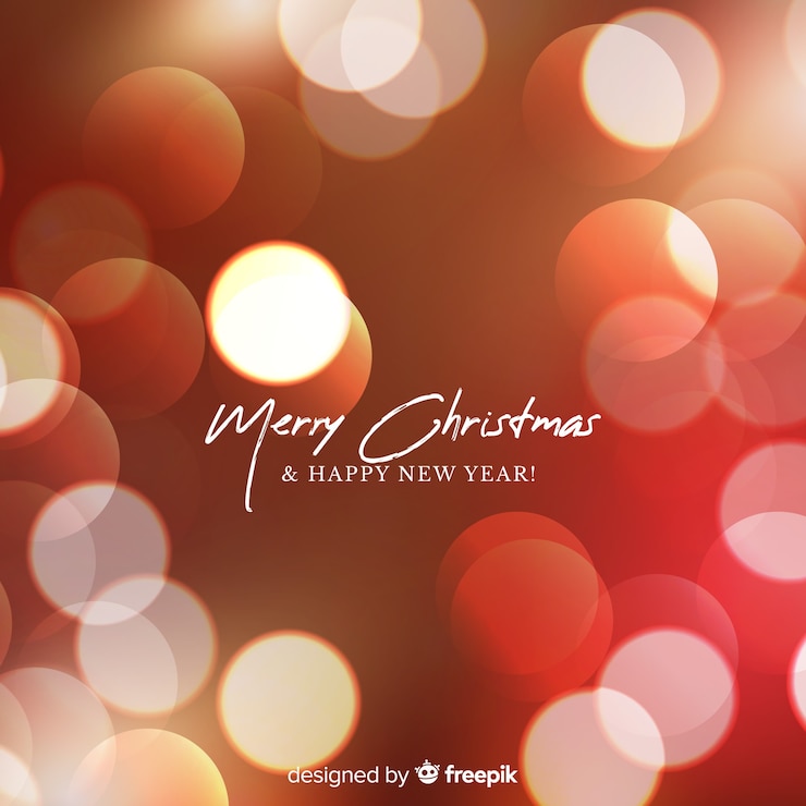 Gratis Vector bokeh kerst achtergrond