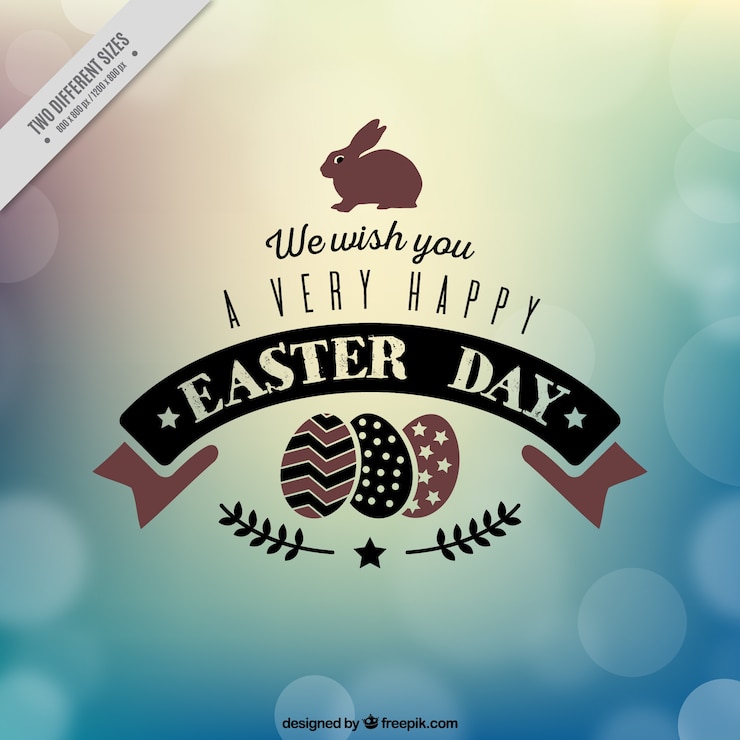 Gratis Vector bokeh onscherpe pasen dag achtergrond