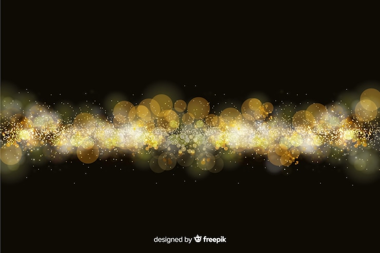 Gratis Vector bokehachtergrond met gouden deeltjes