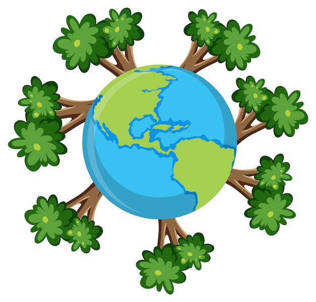 Gratis vector bol rond met bomen