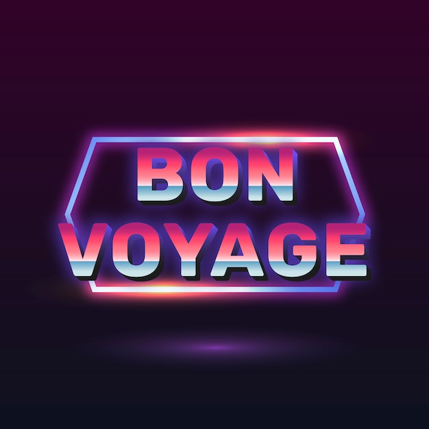 Gratis vector bon voyage neonreclame