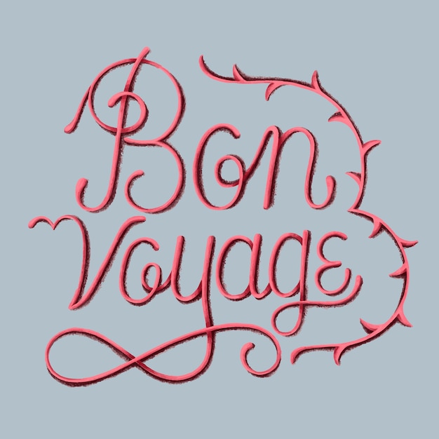 Gratis vector bon voyage typografie ontwerp illustratie