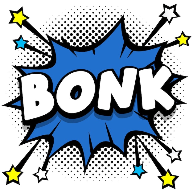 Gratis vector bonk pop-art komische tekstballonnen boek geluidseffecten