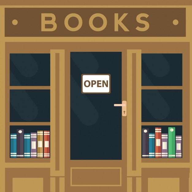 Gratis vector bookshop achtergrond ontwerp