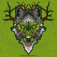 Gratis vector boom etnische wolf