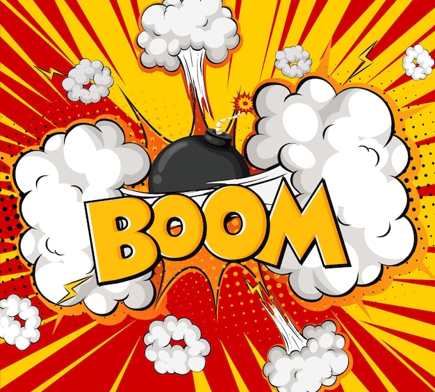BOOM formulering komische tekstballon op burst