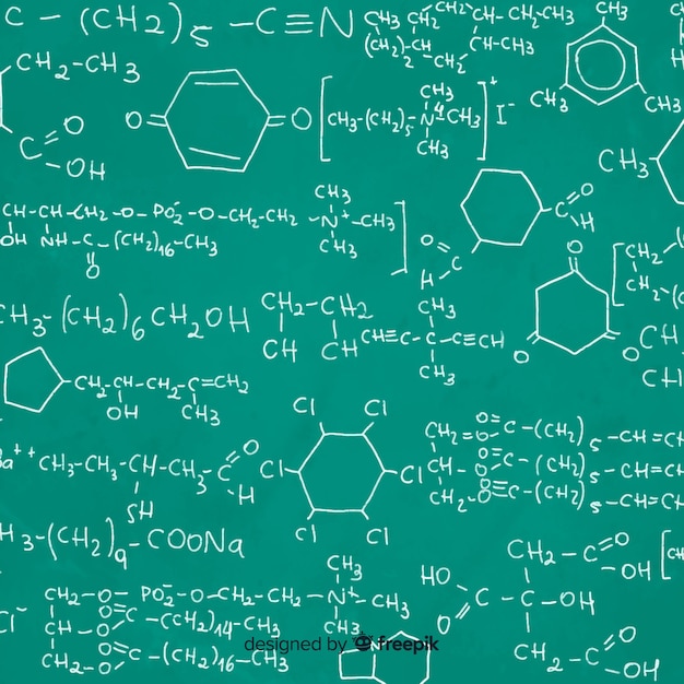 Gratis vector bordachtergrond met chemieinformatie