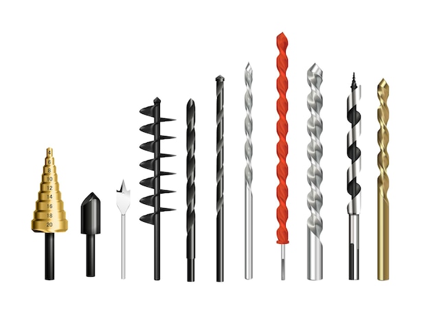 Gratis vector boren twist bits set