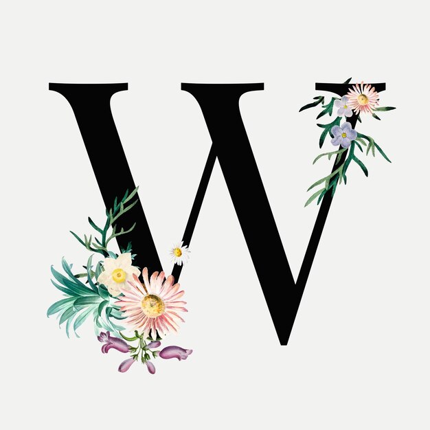 Botanische alfabet w belettering