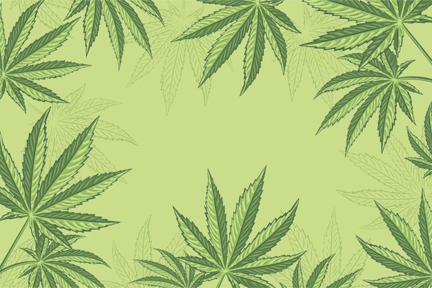 Botanische cannabis blad achtergrond