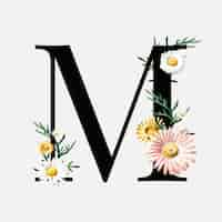 Gratis vector botanische letter m.